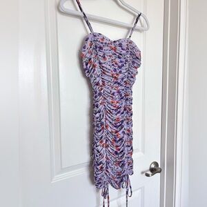 Endless Rose Ruched Floral Mini Dress Bodycon Cami Lilac Cottagecore Date Night